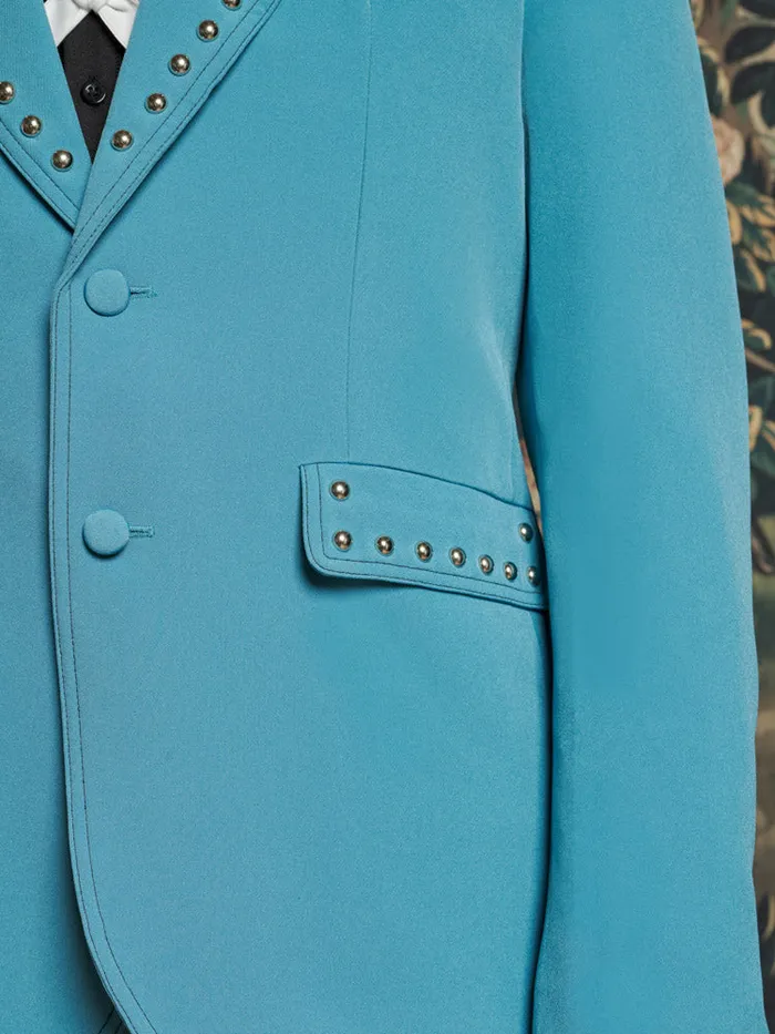 Men Sister Jane Jackets Clover Studded Blazer Cerulean Blue