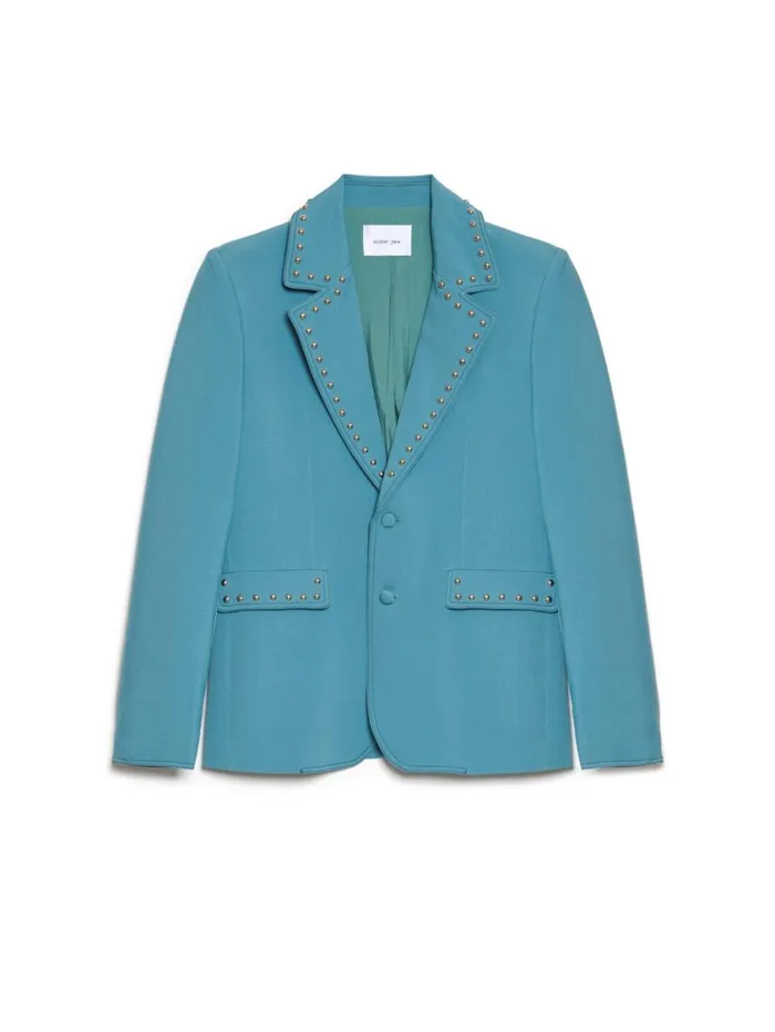 Men Sister Jane Jackets Clover Studded Blazer Cerulean Blue