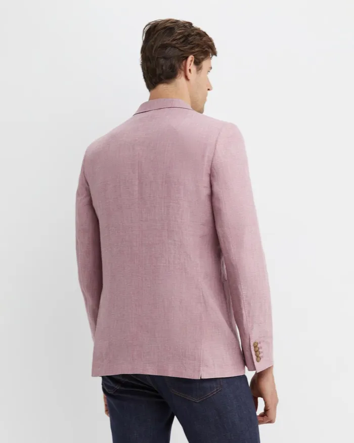 Men Sportscraft Jackets and Blazers Farrer Linen Sports Jacket Dusty Pink