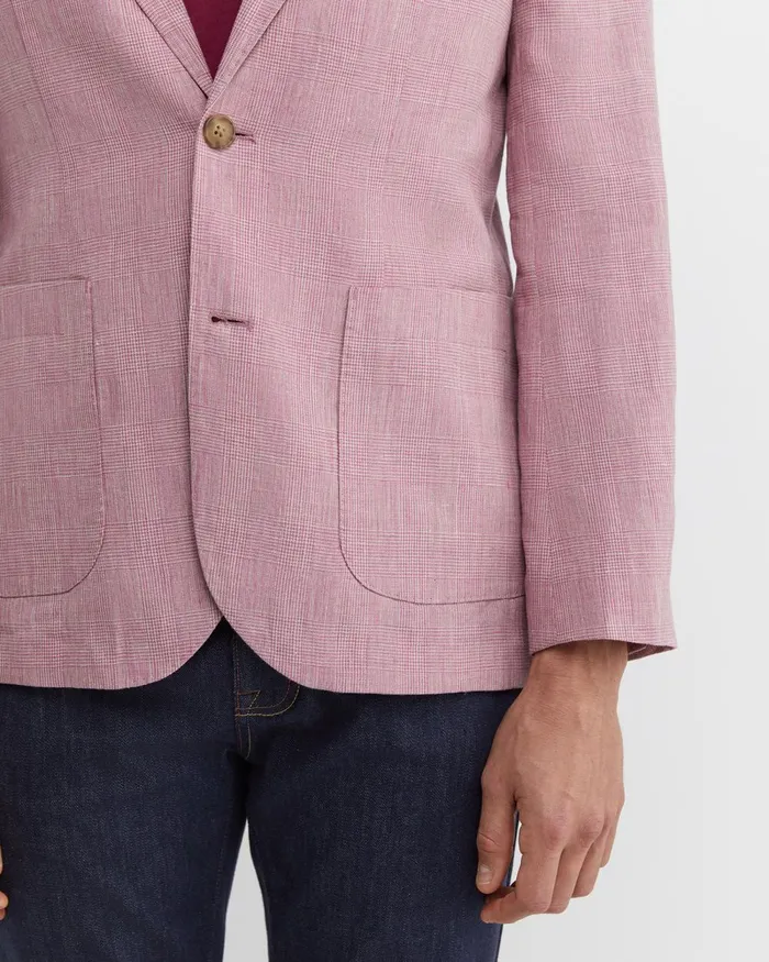 Men Sportscraft Jackets and Blazers Farrer Linen Sports Jacket Dusty Pink