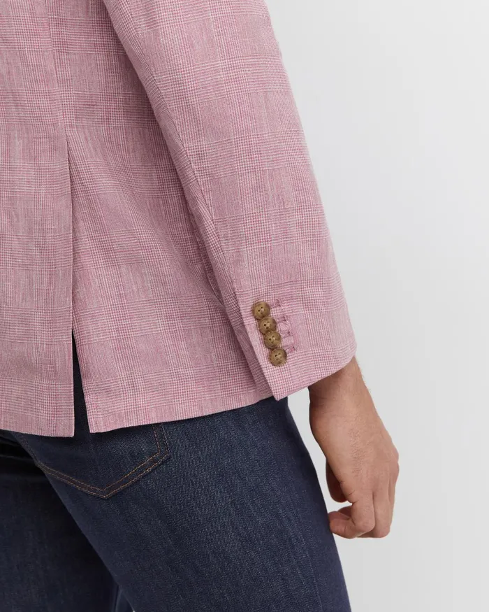 Men Sportscraft Jackets and Blazers Farrer Linen Sports Jacket Dusty Pink