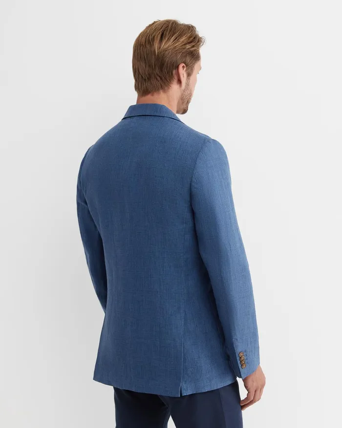 Men Sportscraft Jackets and Blazers Farrer Linen Sports Jacket Mid Blue
