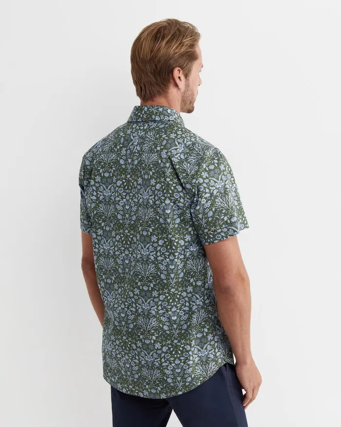 Men Sportscraft Shirts Lex Short Sleeve Liberty Shirt Khaki
