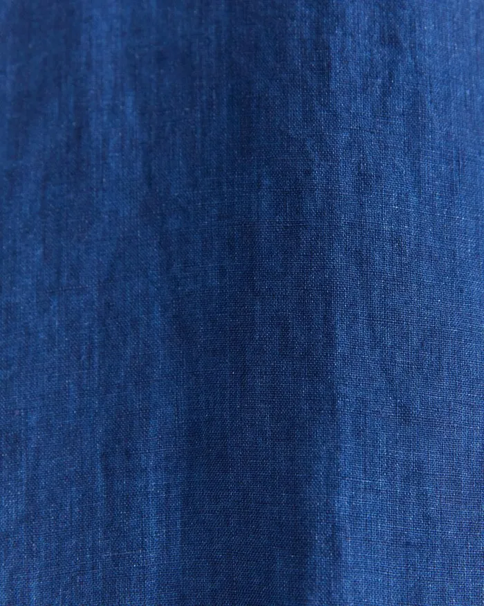 Men Sportscraft Shirts Long Sleeve Linen Shirt Indigo