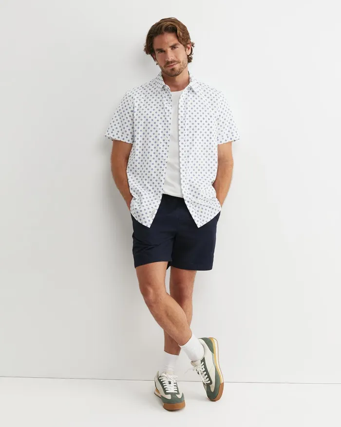 Men Sportscraft Shirts Parker Short Sleeve Shirt Whitemulti