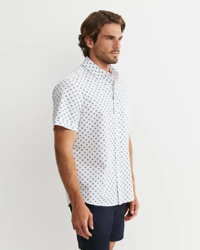 Men Sportscraft Shirts Parker Short Sleeve Shirt Whitemulti