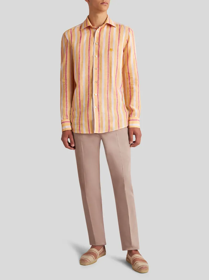 Men Stretch Cotton Trousers Etro Trousers