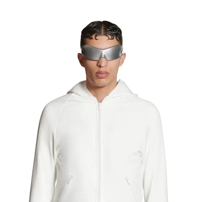 Men Sweatshirts and Hoodies Balenciaga Unity Sports Icon Zipup Hoodie Medium Fit In White