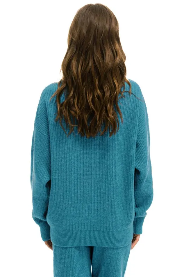 Men Sweatshirts Aviator Nation Vintage Cabin Unisex Cashmere Sweater 8211 Cobalt