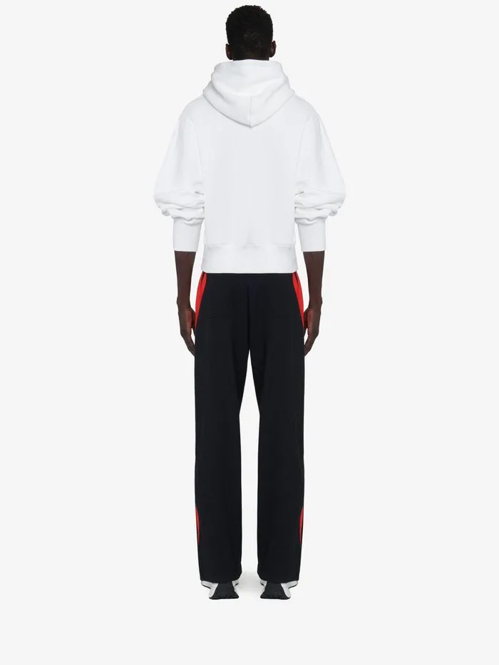 Men TShirts And Sweatshirts Alexander McQueen Embroidered Logo Hooded Sweatshirt Optic White