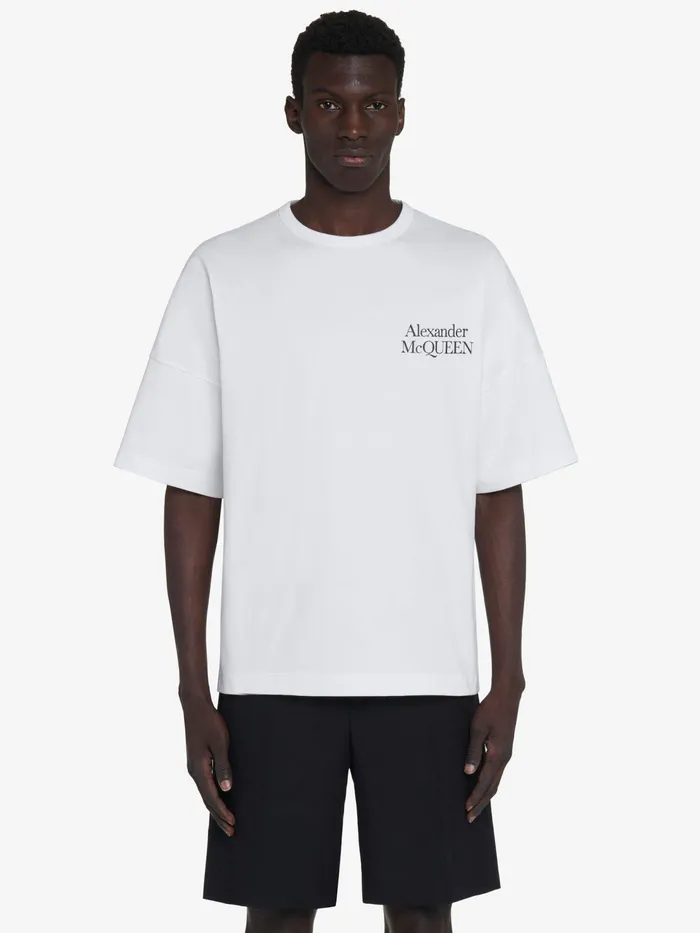 Men TShirts And Sweatshirts Alexander McQueen Exploded Logo TShirt White