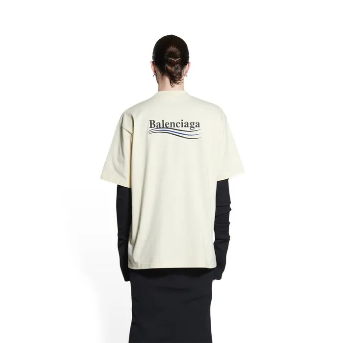 Men Tshirts Balenciaga Political Campaign Tshirt Large Fit In Off White