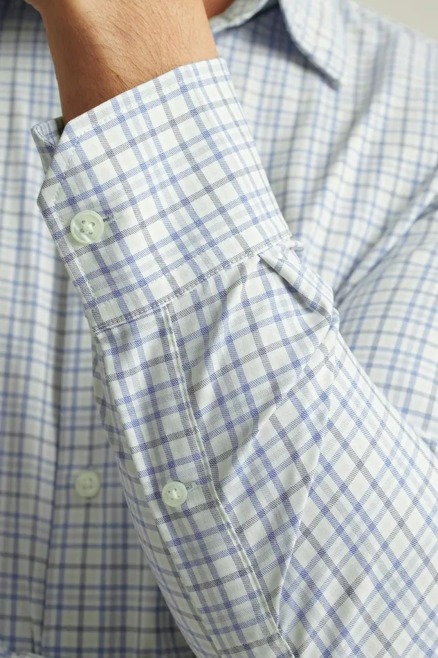 Men Tech Button Down Shirt Blue Multi Plaid Bonobos Casual Shirts