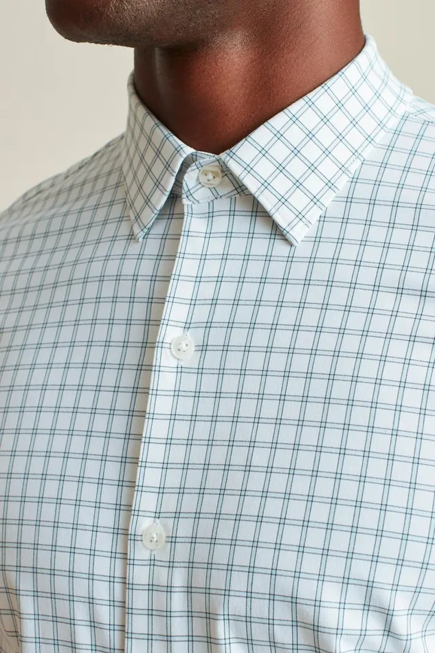 Men Tech Button Down Shirt Teal Wire Check Bonobos Casual Shirts