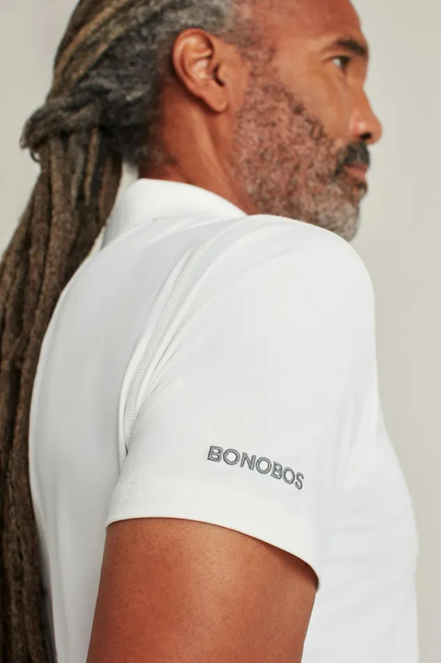 Men The MFlex Golf Polo White Bonobos Golf Polos and Tops