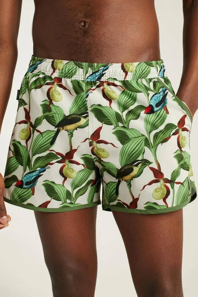 Men Throwback Swim Trunks Khaki Garden Party Bonobos Swim Trunks