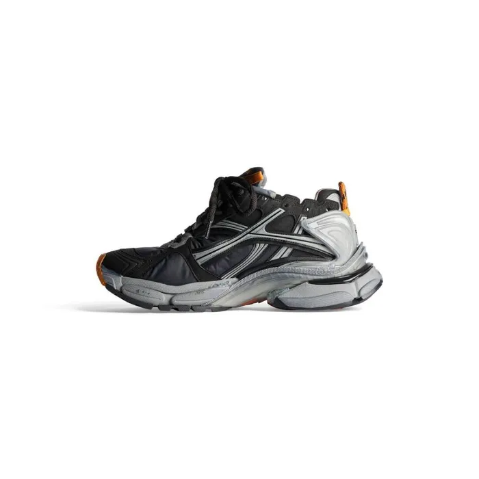 Men Trainers Balenciaga Runner Trainers In Blackgreyneon Orange