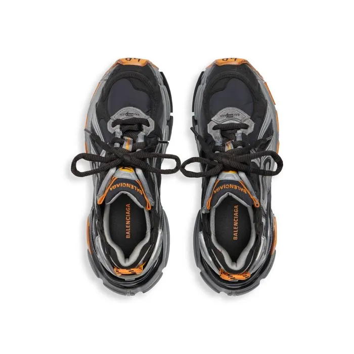 Men Trainers Balenciaga Runner Trainers In Blackgreyneon Orange