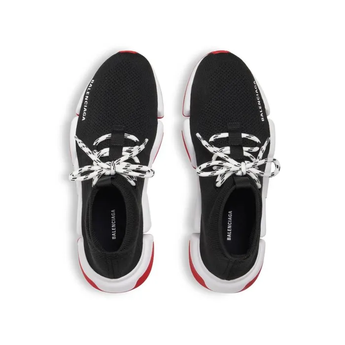 Men Trainers Balenciaga Speed 20 Laceup Recycled Knit Trainers In Black