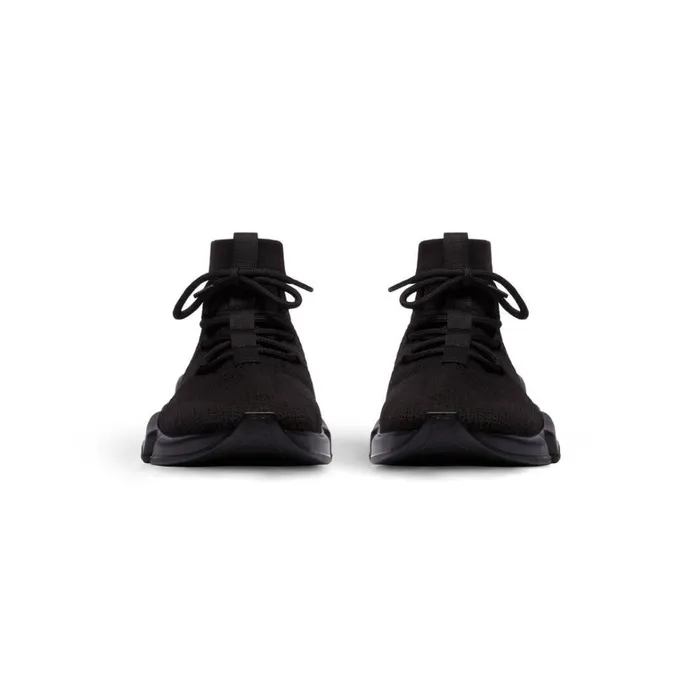 Men Trainers Balenciaga Speed Laceup Recycled Knit Trainers In Black