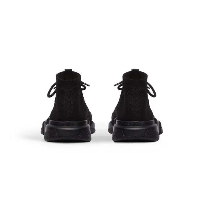 Men Trainers Balenciaga Speed Laceup Recycled Knit Trainers In Black