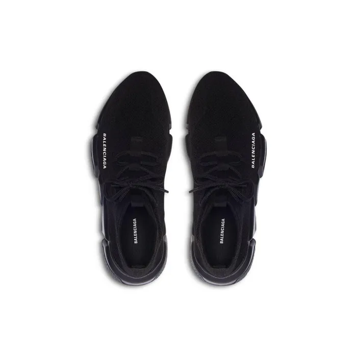Men Trainers Balenciaga Speed Laceup Recycled Knit Trainers In Black