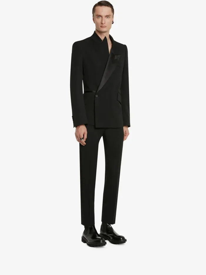 Men Trousers Alexander McQueen Evening Tuxedo Trousers Black
