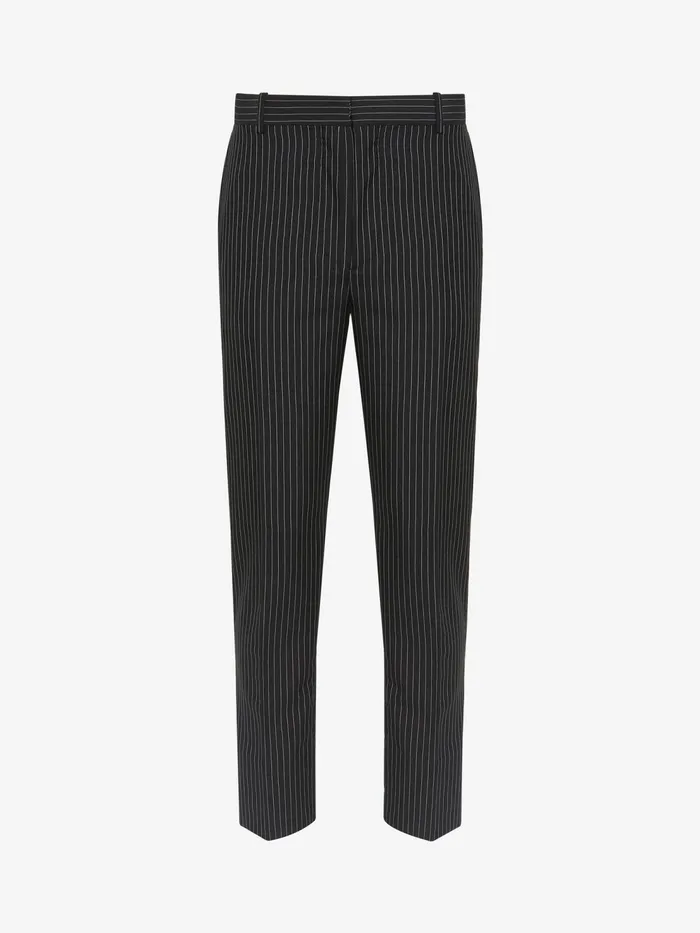 Men Trousers Alexander McQueen Tailored Cigarette Trousers Blackwhite