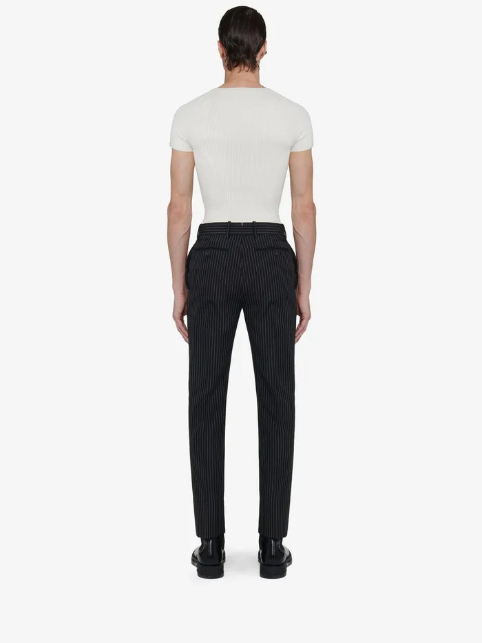 Men Trousers Alexander McQueen Tailored Cigarette Trousers Blackwhite