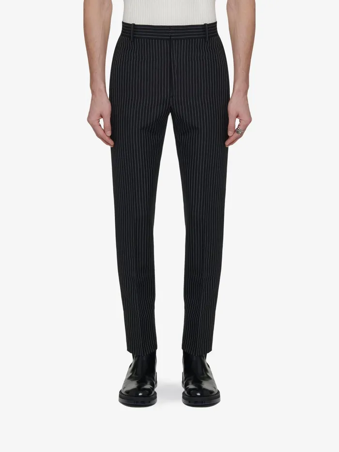 Men Trousers Alexander McQueen Tailored Cigarette Trousers Blackwhite