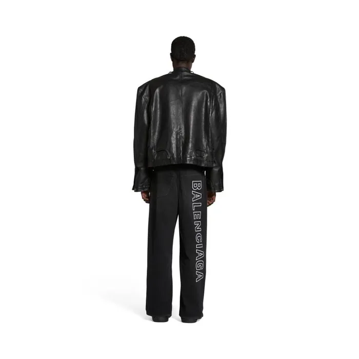 Men Trousers Balenciaga Outline Baggy Trousers In Black
