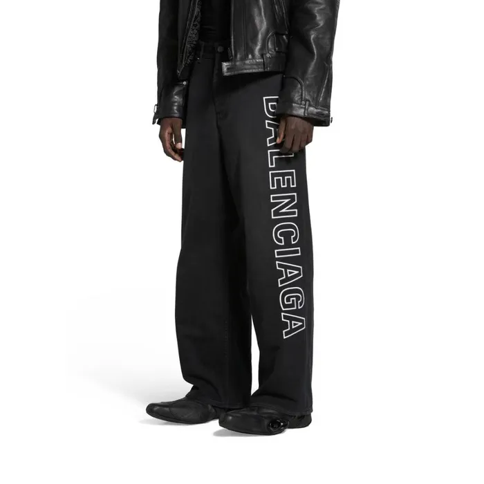 Men Trousers Balenciaga Outline Baggy Trousers In Black