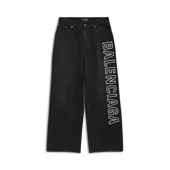 Men Trousers Balenciaga Outline Baggy Trousers In Black