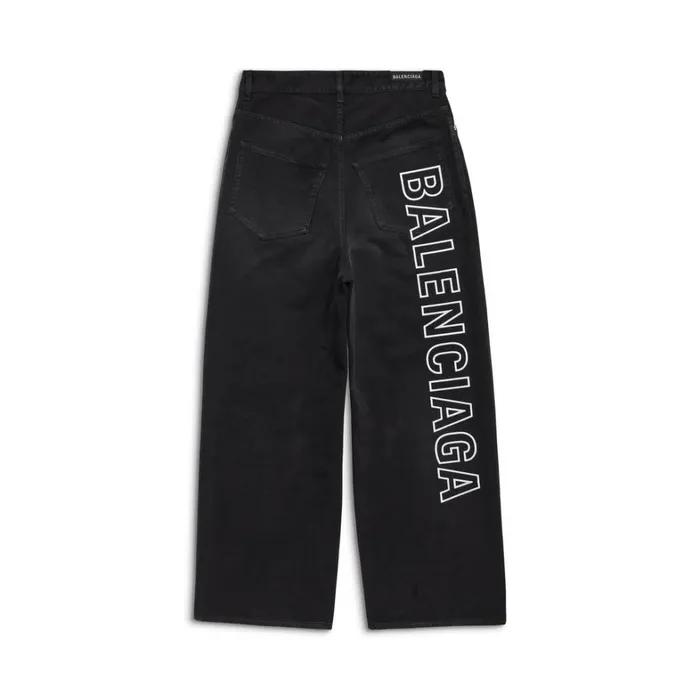 Men Trousers Balenciaga Outline Baggy Trousers In Black