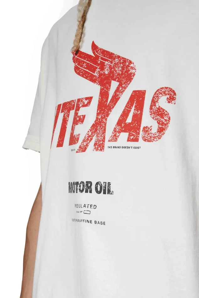 Men Vintage White Texas Motor Oil T Shirt Jaded London TShirts and Vests