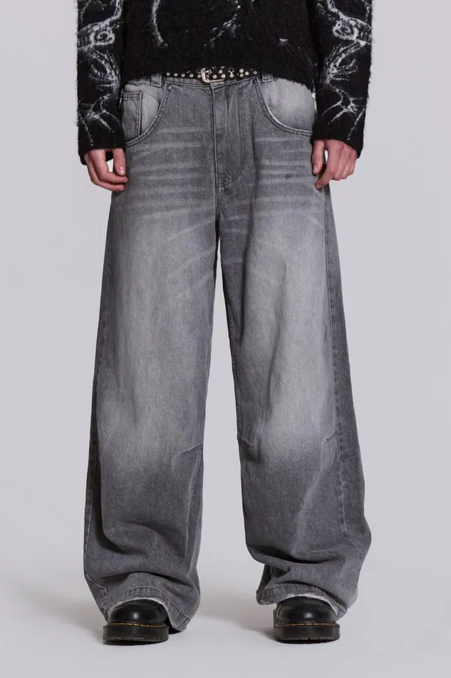 Men Washed Grey Colossus Jeans Jaded London Colossus Jeans
