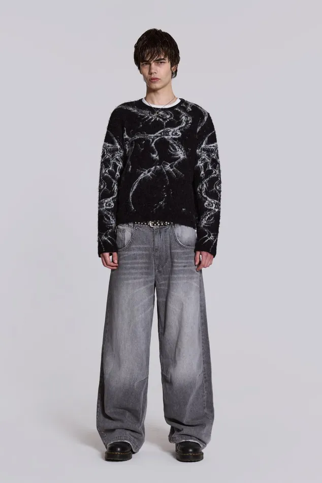 Men Washed Grey Colossus Jeans Jaded London Colossus Jeans