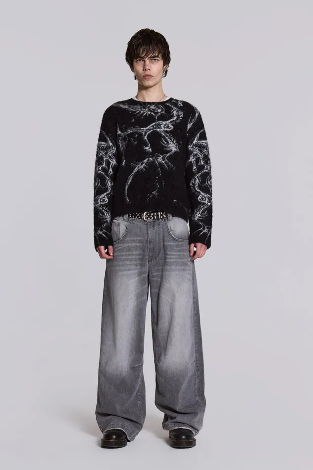 Men Washed Grey Colossus Jeans Jaded London Colossus Jeans