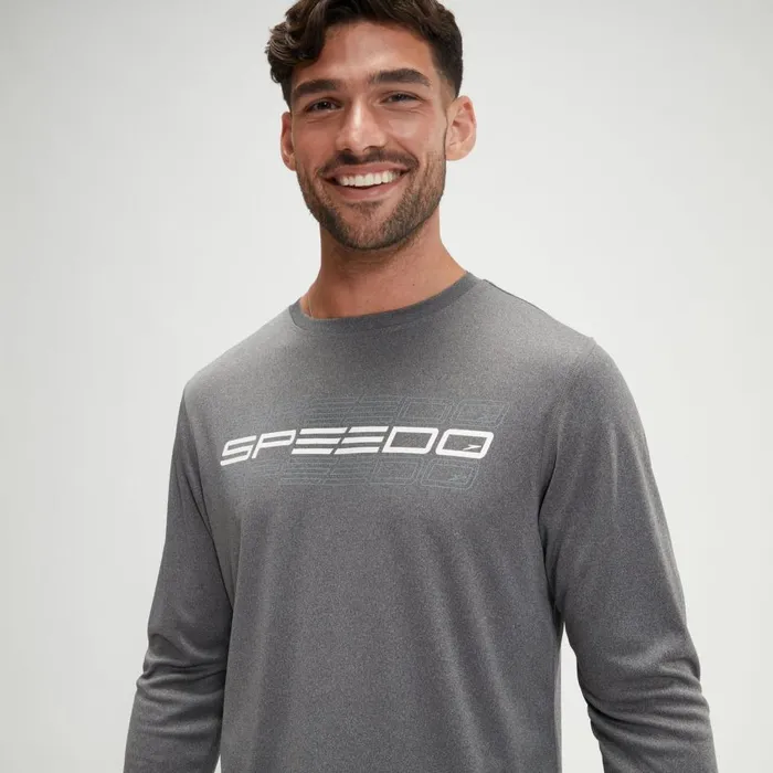 Men Wetsuits and Trisuits Speedo Men039s Long Sleeve Graphic Swim Shirt Grey Men Wetsuits and Trisuits Speedo Men039s Long Sleeve Graphic Swim Shirt Grey
