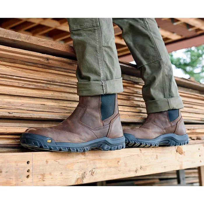 Men Wheelbase Steel Toe Work Boot Cat Footwear Boots