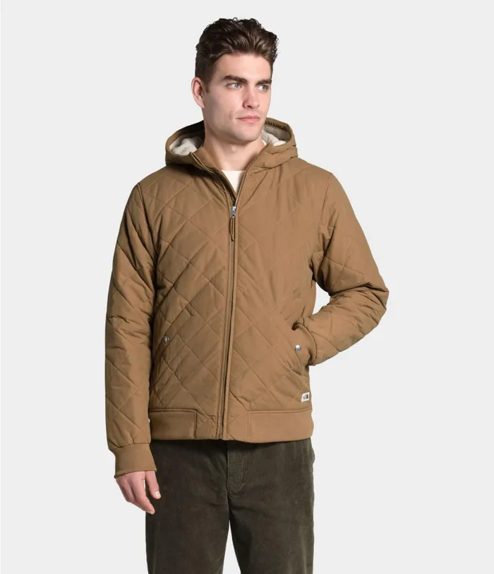 Mens Cuchillo Insulated Full Zip Hoodie Utility Brown The North Face Insulated and Down Jackets