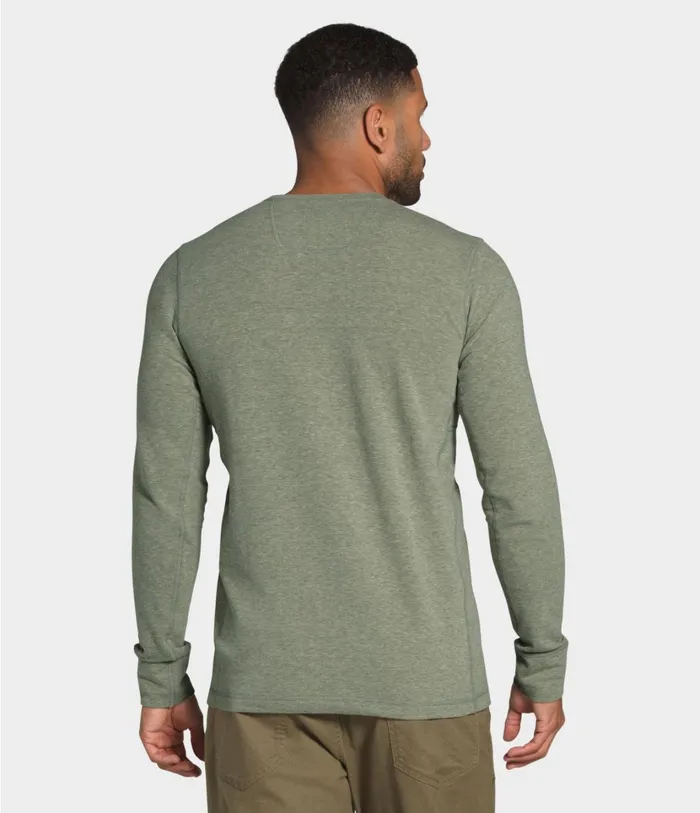 Mens Longsleeve Tnf Terry Crew New Taupe Green Heather The North Face TShirts