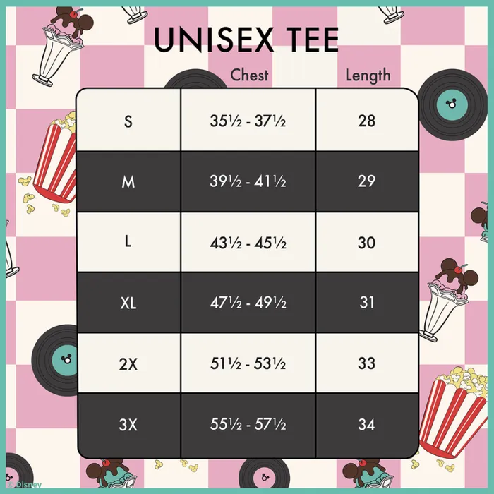 Mickey and Minnie Date Night Diner Checkered AllOver Print Tee Unisex Loungefly Apparel Mickey and Minnie Date Night Diner Checkered AllOver Print Tee Unisex Loungefly Apparel