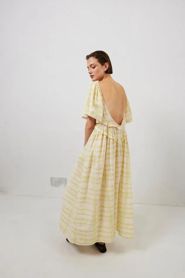 MidiMaxi Dresses Women VRG GRL La Prairie Smock Midi Dress Check
