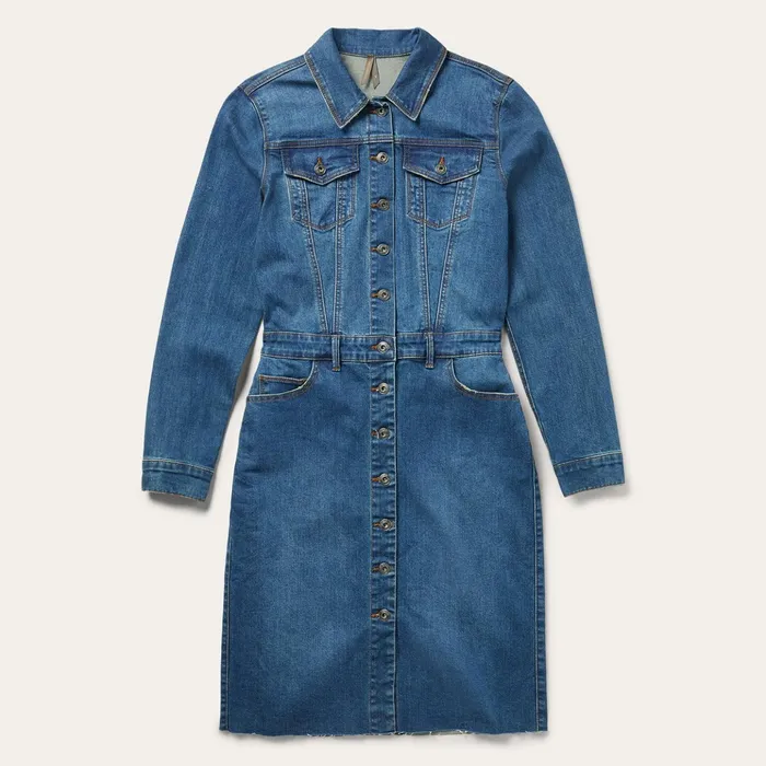 Mini Women Stetson Premium Denim Shirt Dress Blue