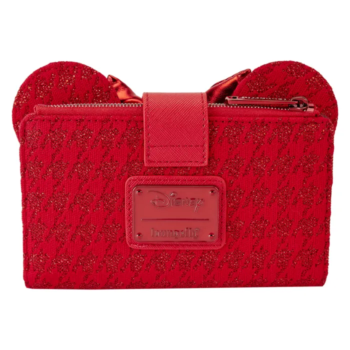Minnie Mouse Exclusive Red Glitter Tonal Bifold Wallet Unisex Loungefly Bags and Wallets Minnie Mouse Exclusive Red Glitter Tonal Bifold Wallet Unisex Loungefly Bags and Wallets