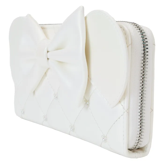 Minnie Mouse Iridescent Wedding Zip Around Wristlet Wallet Unisex Loungefly Bags and Wallets