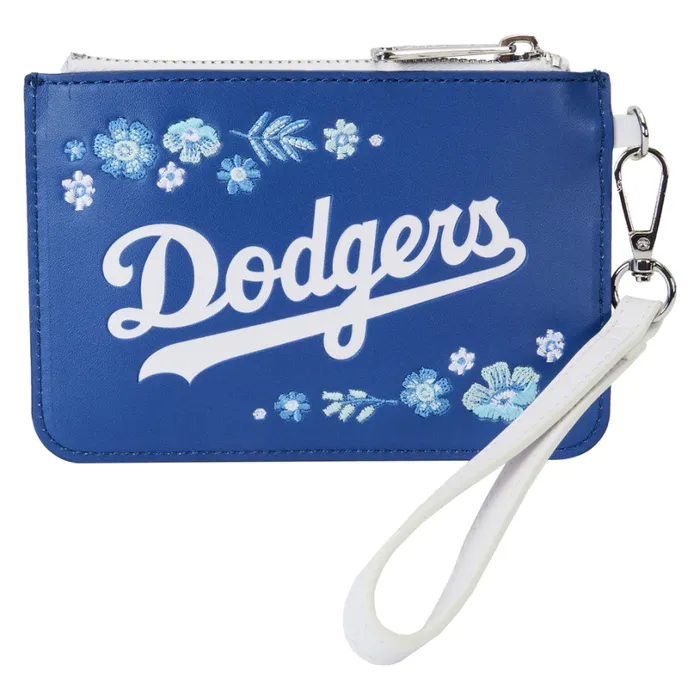 MLB Los Angeles Dodgers Floral Card Holder Wristlet Clutch Unisex Loungefly Bags and Wallets MLB Los Angeles Dodgers Floral Card Holder Wristlet Clutch Unisex Loungefly Bags and Wallets