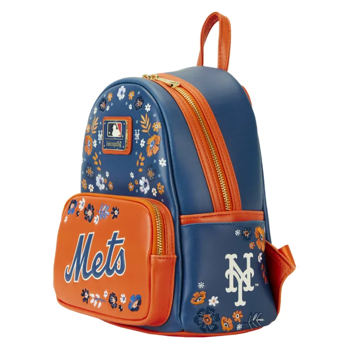 MLB New York Mets Floral Mini Backpack Unisex Loungefly Backpacks MLB New York Mets Floral Mini Backpack Unisex Loungefly Backpacks