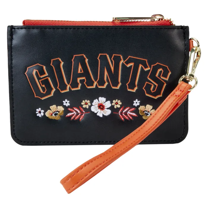 MLB San Francisco Giants Floral Card Holder Wristlet Clutch Unisex Loungefly Bags and Wallets MLB San Francisco Giants Floral Card Holder Wristlet Clutch Unisex Loungefly Bags and Wallets